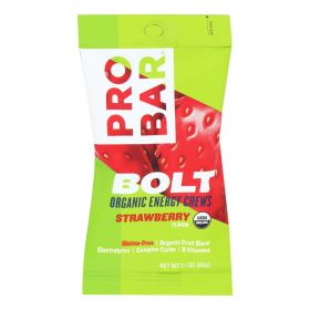 Probar Bolt Energy Chews - Organic Strawberry - 2.1 Oz - Case Of 12