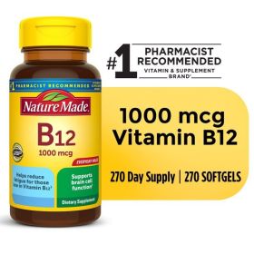 Nature Made Vitamin B12 1000 mcg Softgels;  Dietary Supplement;  270 Count