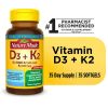 Nature Made Vitamin D3 K2 Softgels  Dietary Supplement  35 Count