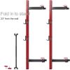 Wall Mounted Folding Squat Rack - Folding Squat Power Rack for 1000lbs capacity with Pull Up Bar and J Cups, Space Saving Home Gym Equipment